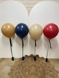 Big 45cm Latex Balloon on weight with Satin Ribbon in Standard or Chrome Colours 45cm 18inch