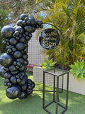 Mesh Arch White or Black or White French Window Backdrop with Balloon Garland HIRE
