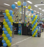 Balloon Arch 2 column with string of pearls heliums