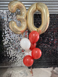 Big Giant Double Number Splendour Balloon Bouquet CHOOSE YOUR AGE