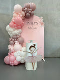 White, Black, Beige, Pink, Blue or Lilac Arch Backdrop Wall Hire with Balloon Garland #WHBD