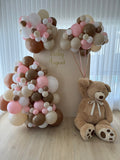 White, Black, Beige, Pink, Blue or Lilac Arch Backdrop Wall Hire with Balloon Garland #WHBD