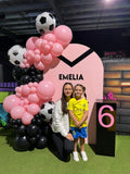 Beige, Pink, Blue or Lilac Arch Backdrop Wall Hire with Balloon Garland #BPBLBD