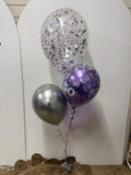 Big Confetti 45cm Balloon with 3 Std Latex Balloons Table Bouquet #confettiT3table
