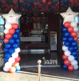 Balloon Column With Star or Round or Supershape Foil Topper