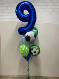 Soccer Birthday Dazzler with Giant Number Balloon Bouquet- choose your number