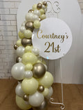 Easel  and Disc with  Balloon Garland HIRE Price from