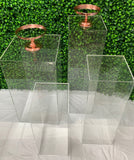 Clear Square or Round Cake Plinth Stand HIRE ITEM