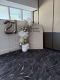 White, Black, Beige, Pink, Blue or Lilac Arch Backdrop Wall Hire with Balloon Garland #WHBD