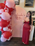 Beige, Pink, Blue or Lilac Arch Backdrop Wall Hire with Balloon Garland #BPBLBD