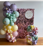 Gold or Pink Shimmer Wall  with Organic Balloon Garland HIRE