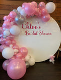 White Acrylic Wall with Organic Balloons HIRE