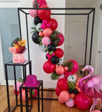 Black Square 3D Frame with Organic Balloon Garland HIRE ITEM