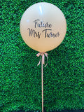 Large 60cm Balloon Helium filled 3-4 day Float Time with Satin Ribbon & Balloon Weight