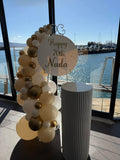Easel  and Disc with  Balloon Garland HIRE Price from
