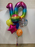 Giant Double Number Birthday Wish with Personalised Balloon Bouquet