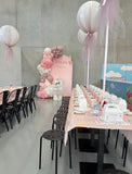 Beige, Pink, Blue or Lilac Arch Backdrop Wall Hire with Balloon Garland #BPBLBD