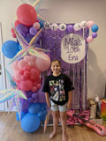 Mesh Arch White or Black or White French Window Backdrop with Balloon Garland HIRE