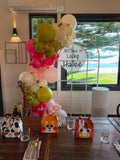 Mesh Arch White or Black or White French Window Backdrop with Balloon Garland HIRE