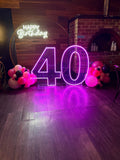 Neon LED 120cm Light Up Numbers With Freestanding Garlands Package White or Multi Coloured FROM