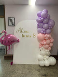 White, Beige or Pink Arch Backdrop Wall Hire with Balloon Garland #WHBD