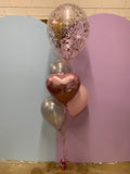 Big Confetti 45cm with 1 Foil  & 3 Std Latex Balloons Bouquet With or Without Personalisation #confettiT3foilboq
