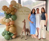 Beige, Pink, Blue or Lilac Arch Backdrop Wall Hire with Balloon Garland #BPBLBD