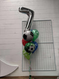 Soccer Birthday Dazzler with Giant Number Balloon Bouquet- choose your number