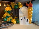 Round Mesh Wall with Organic Balloon Garland HIRE ITEM