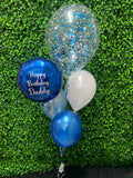 Confetti 40cm with 3 Latex Balloons & Foil  Balloon Bouquet With or Without Personalisation #confettiT3foilboq