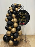 Easel  and Disc with  Balloon Garland HIRE Price from