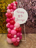 Easel  and Disc with  Balloon Garland HIRE Price from