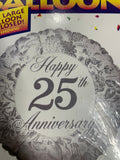 18in Silver Foil 25th Anniversary INFLATED #16817