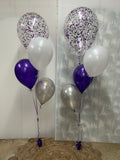 Big Confetti 40cm Balloon with 3 Std Latex Balloons Table Bouquet #confettiT3table