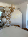 White, Black, Beige, Pink, Blue or Lilac Arch Backdrop Wall Hire with Balloon Garland #WHBD