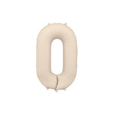 Giant Beige Nude Foil Balloon Number #0 Zero 86cm INFLATED #76327