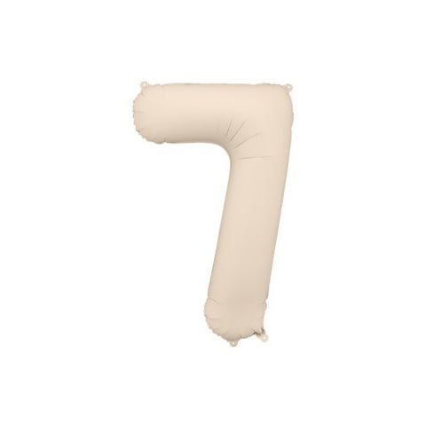 Giant Beige Nude Foil Balloon Number #7 Seven 86cm INFLATED #76396
