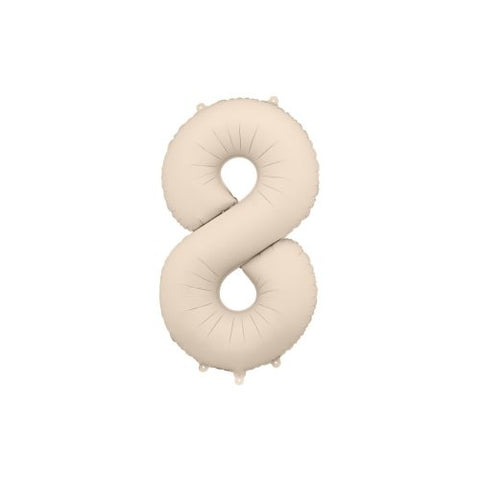Giant Beige Nude Foil Balloon Number #8 Eight 86cm INFLATED #76402