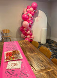 White, Black, Beige, Pink, Blue or Lilac Arch Backdrop Wall Hire with Balloon Garland #WHBD