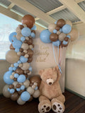 Beige, Pink, Blue or Lilac Arch Backdrop Wall Hire with Balloon Garland #BPBLBD