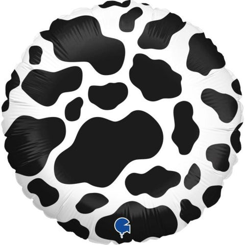 Moo Moo Cow Print 46cm Round Foil Balloon INFLATED #780852