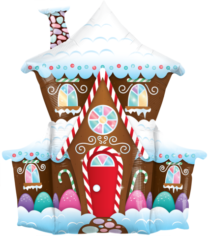 Gingerbread House Foil 94cm Supershape Balloons INFLATED #14945