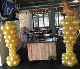 Golden Cup Trophy with Large Horse Balloon Column Melbourne Cup