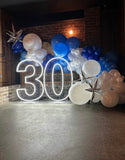 Neon Light Up Numbers White or Multi Coloured