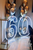 Neon Light Up Numbers White or Multi Coloured