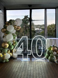Neon Light Up Numbers White or Multi Coloured