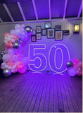 Neon Light Up Numbers White or Multi Coloured