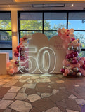 Neon Light Up Numbers White or Multi Coloured