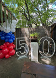 Neon Light Up Numbers White or Multi Coloured