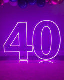Neon Light Up Numbers White or Multi Coloured